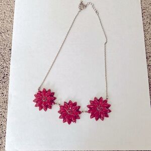 Red flower necklace